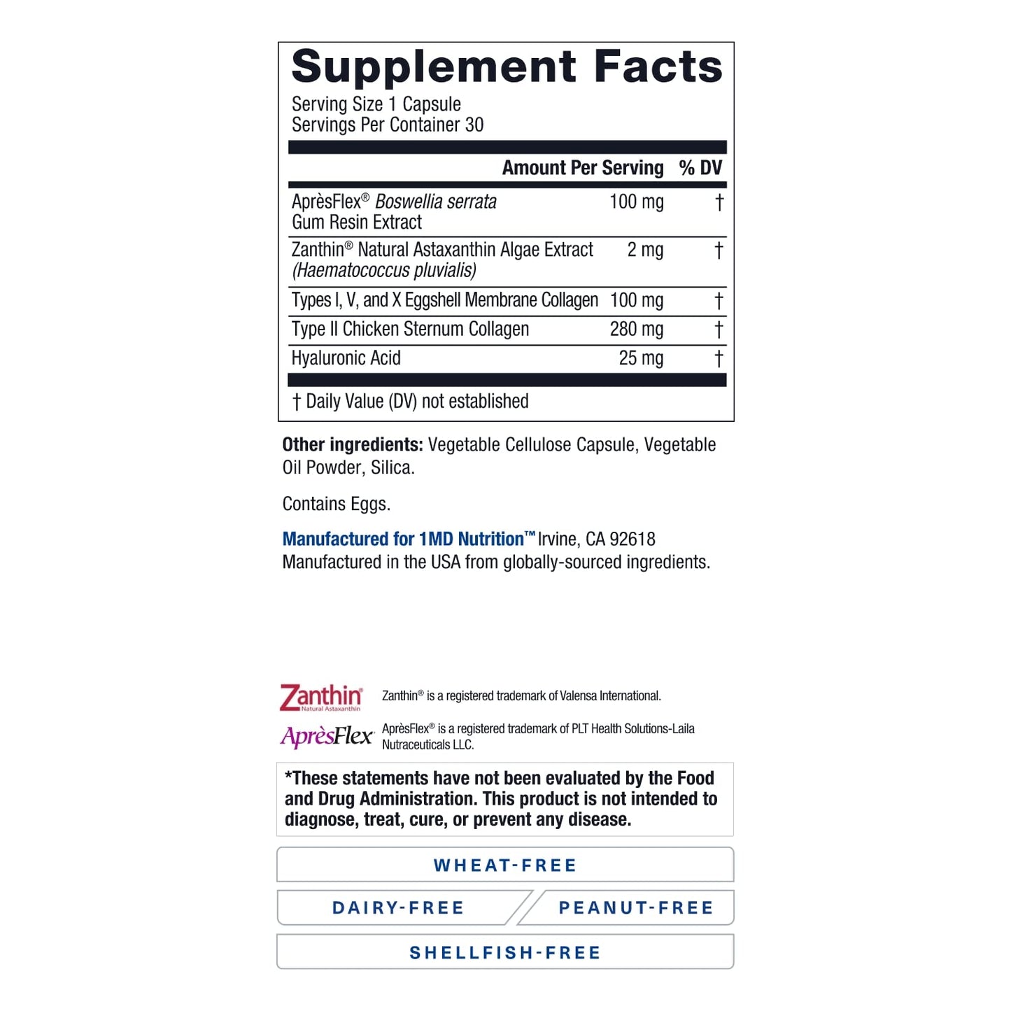MoveMD Joint Support by 1MD Nutrition | Collagen + Astaxanthin + Hyaluronic Acid