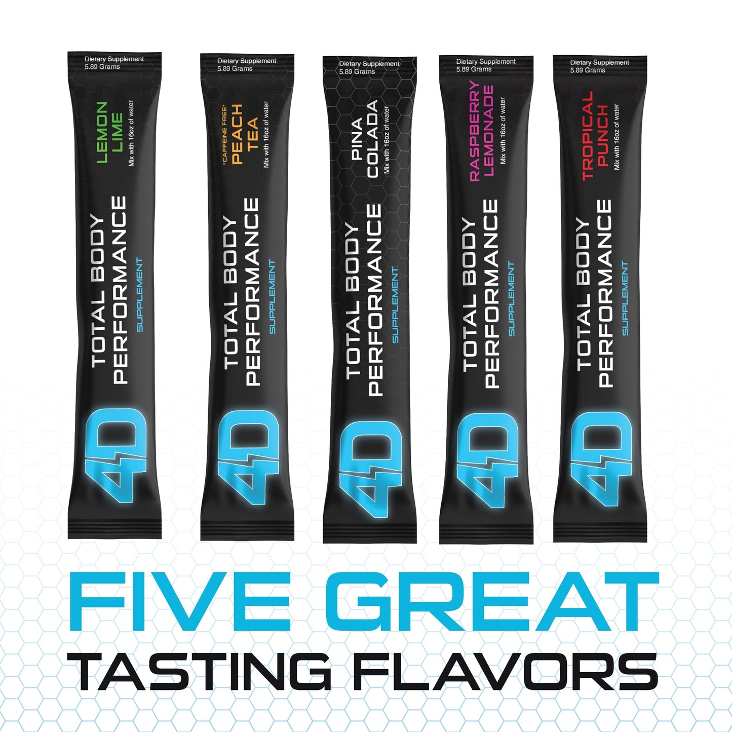 4D Pina Colada 25 Unit Box - Electrolytes, Aminos, Vitamins & Energy Powder Packets - Zero Calories & Sugars - Gluten Free, Non-GMO, Keto & Vegan Friendly