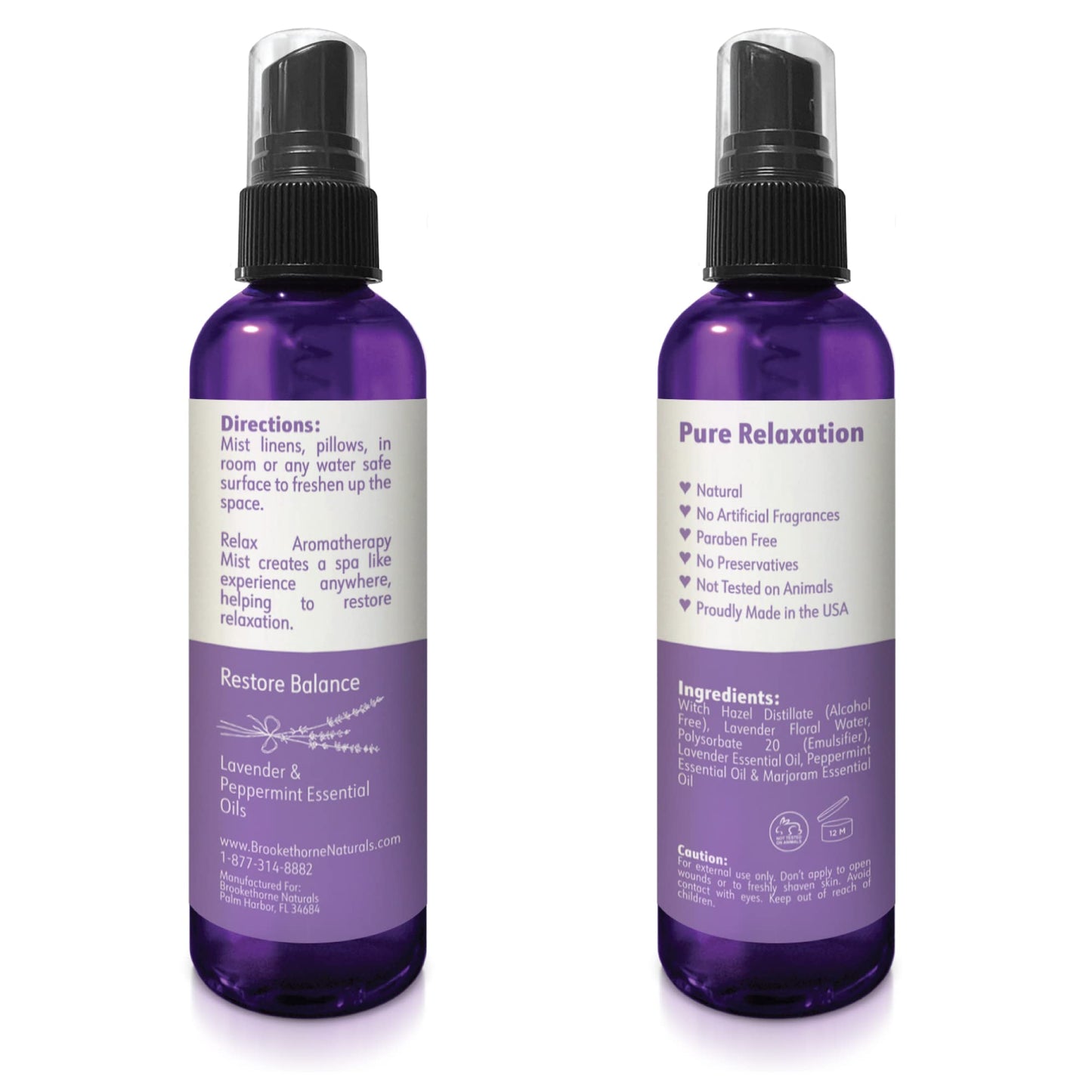 Relax Lavender Sleep Spray – Linen & Pillow Mist, 4oz | Brookethorne Naturals