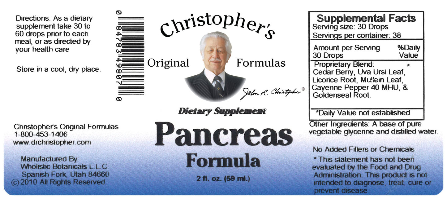 Christopher's Pancreas Formula Extract 2 fl oz (59 ml) | Digestive & Pancreas Health