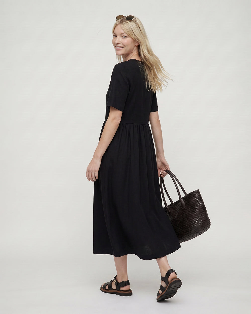 Matilda Black Midi Dress