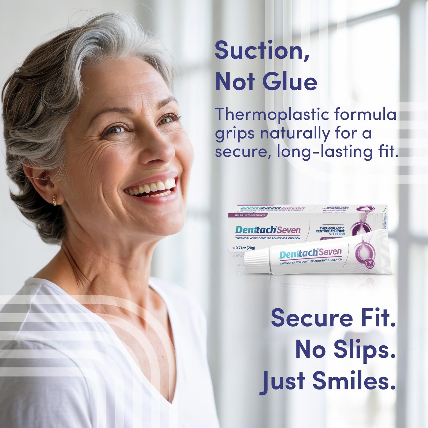 Denttach Seven Denture Adhesive - 7 Days Hold, Zinc-Free
