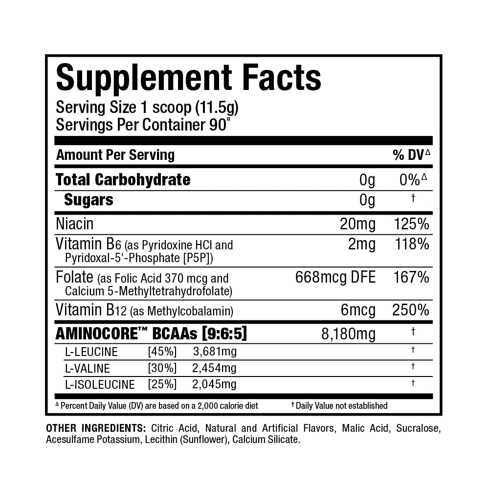 ALLMAX AMINOCORE BCAA Powder – Watermelon, 8,180 mg BCAAs, 945 g