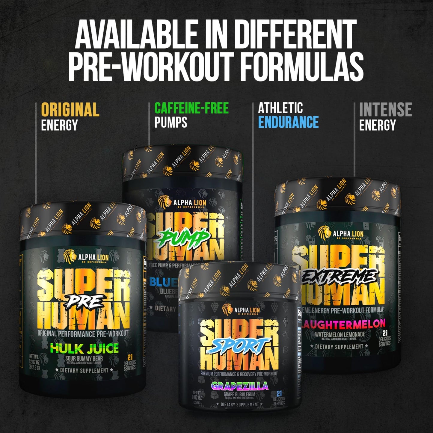 ALPHA LION Superhuman Burn – 2-in-1 Pre Workout & Fat Burner (Blue Gummy Bear)