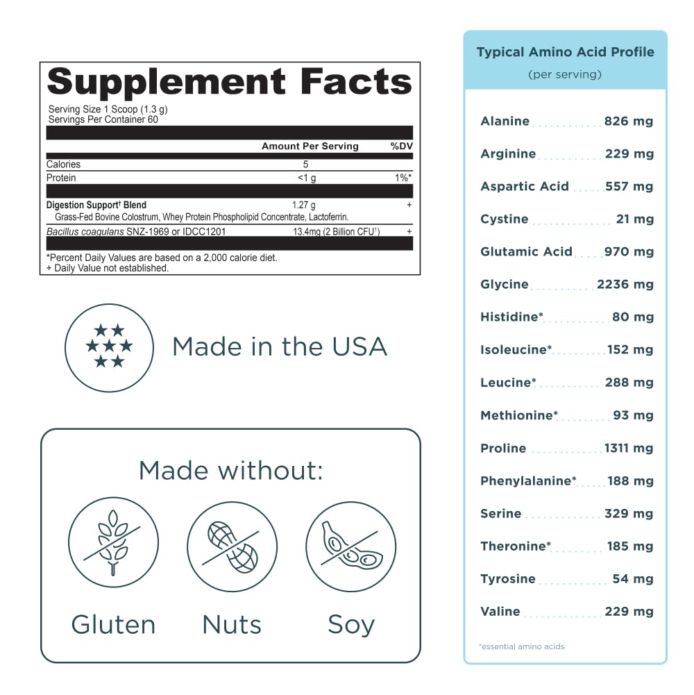 Ancient Nutrition Colostrum Superfood Powder – Grass-Fed, Unflavored, 60 Servings