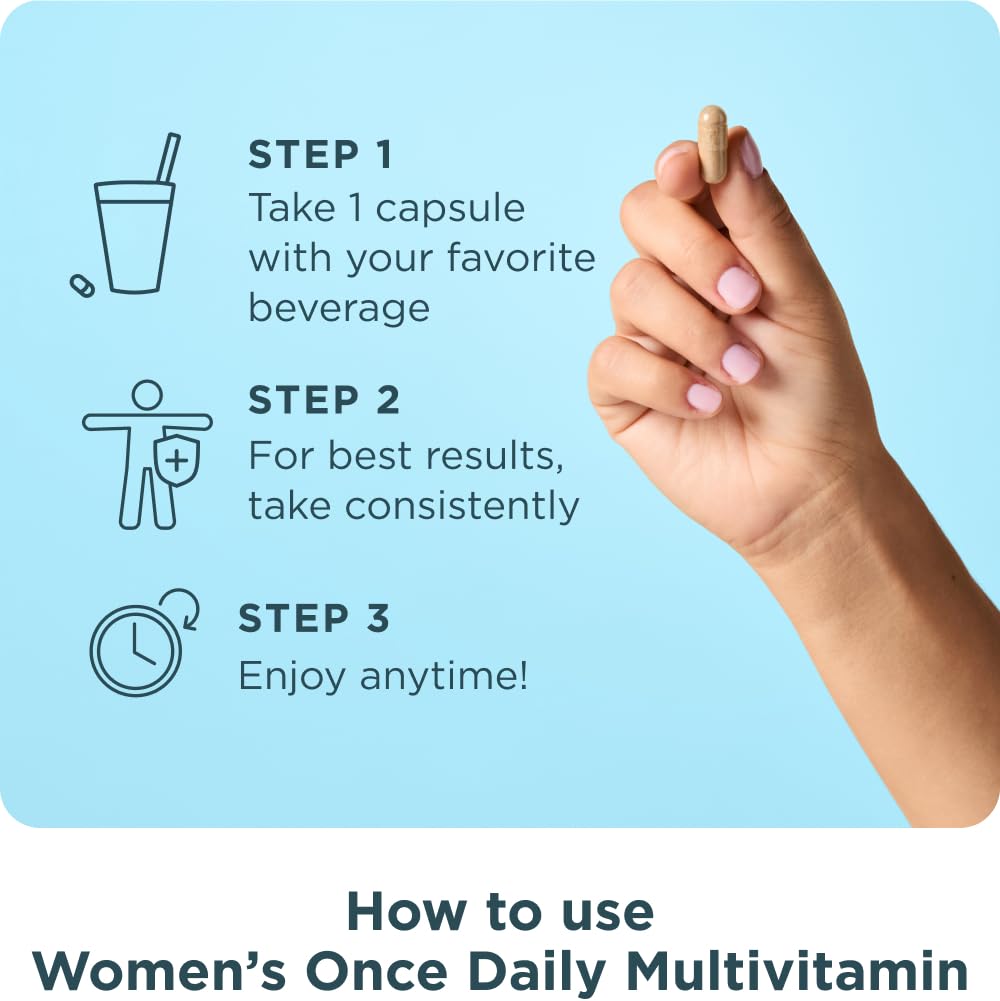 Ancient Nutrition Women’s Multivitamin – Once Daily (30 Count) with Methlyated Vitamin B, C, K2, Magnesium, Folate & Iron