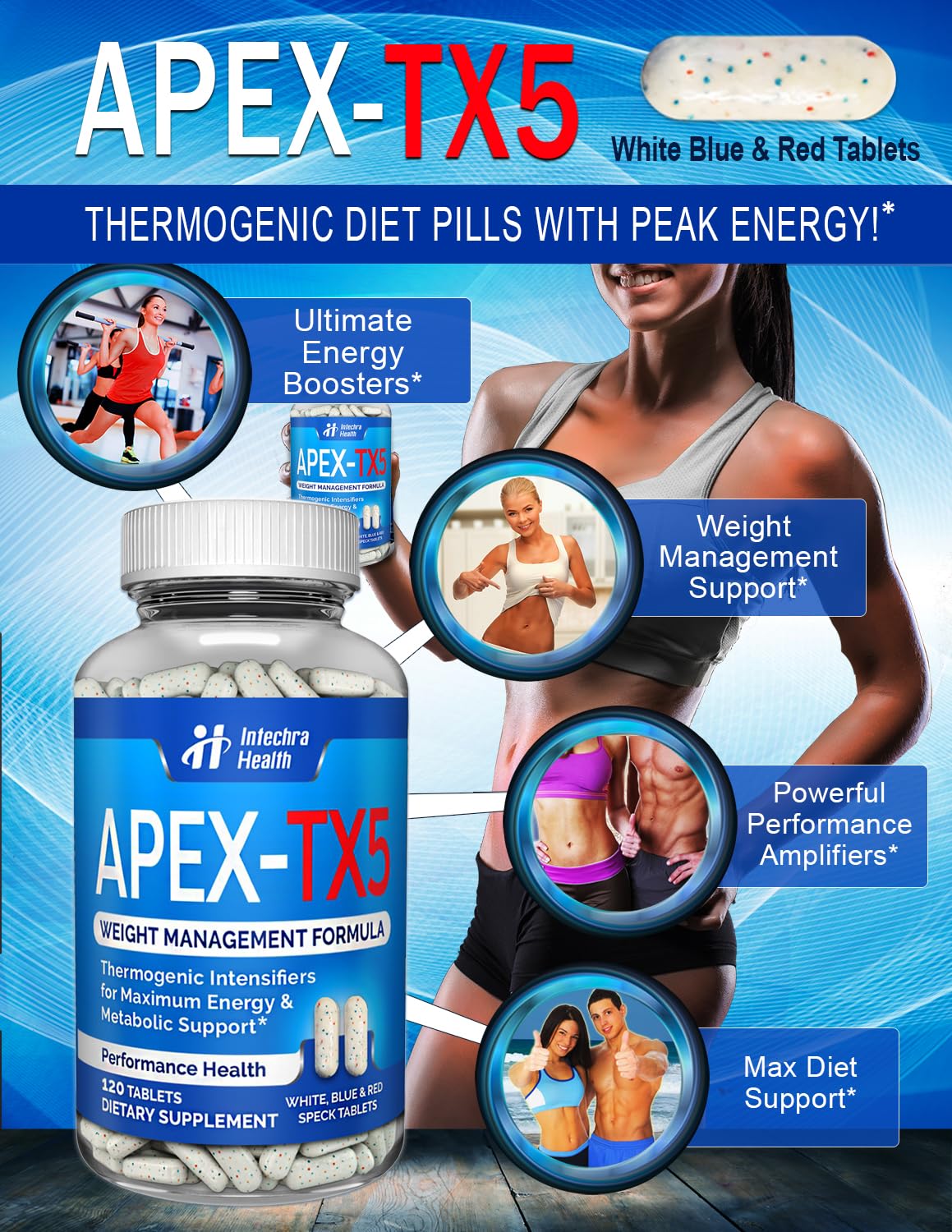 APEX-TX5 Weight Management Supplement - 120 Tablets - USA Made