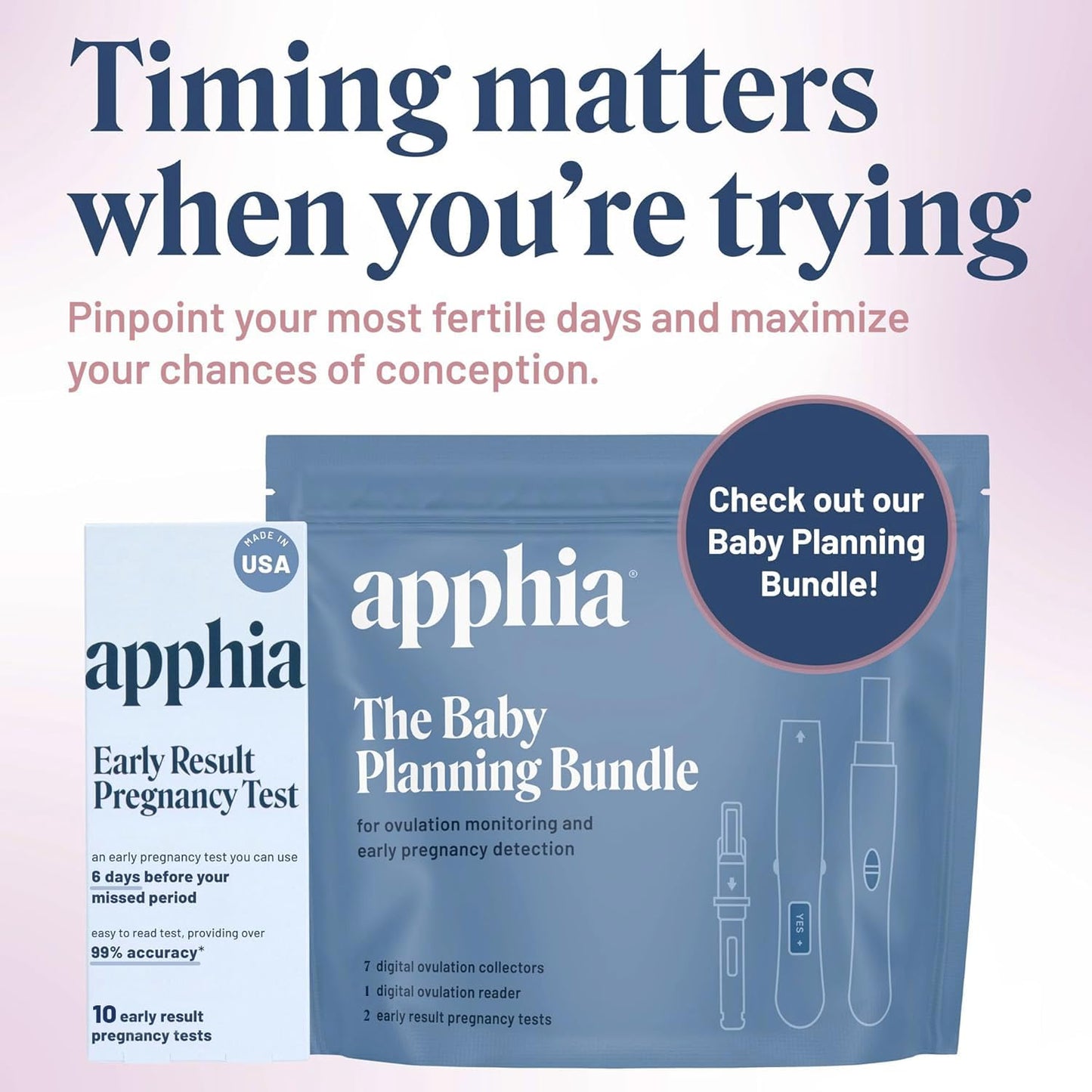 Apphia 10 Pack Early Detection Pregnancy Test – Midstream hCG Strips – Made in USA