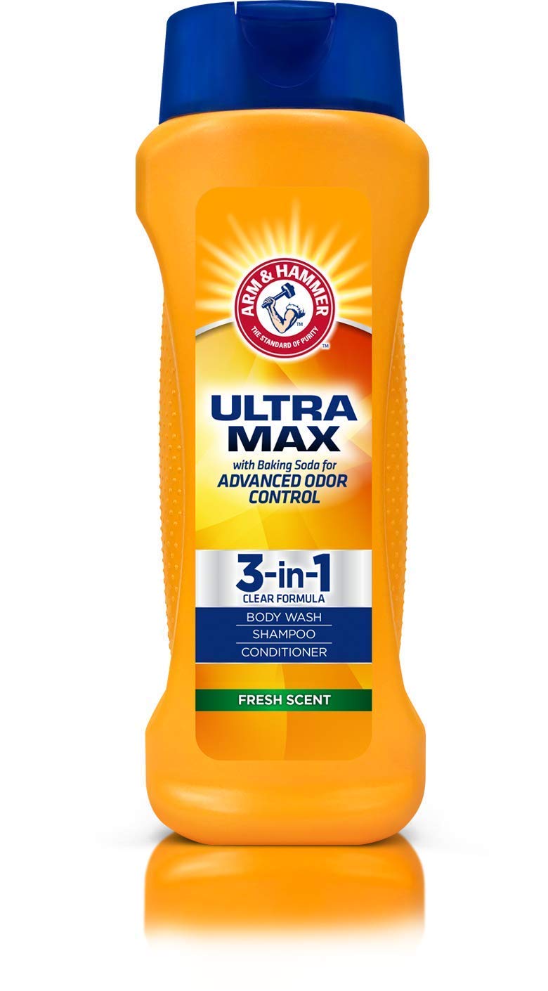 Arm & Hammer Ultra Max 3-in-1 Shampoo, Conditioner & Body Wash – Fresh Scent, 12 oz