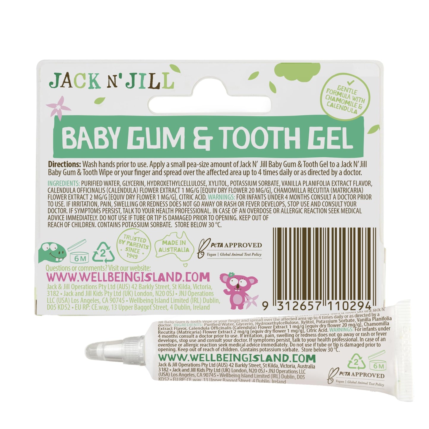 Jack N' Jill Baby Gum & Tooth Gel – Natural Teething Relief for Babies 4 Months+ | Chamomile & Calendula | 15 g