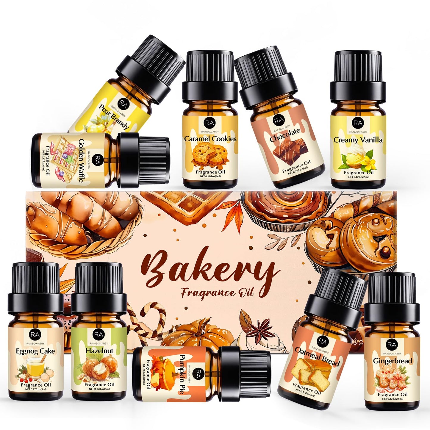 Bakery Essential Oils Set – RAINBOW ABBY Fragrance Oils for Diffusers & Candles