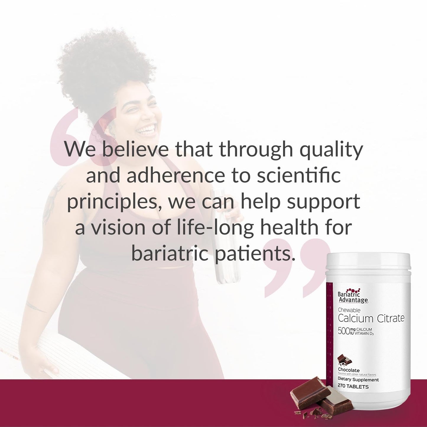 Bariatric Advantage Calcium Citrate Chewable 500 mg - Chocolate - 270 Count