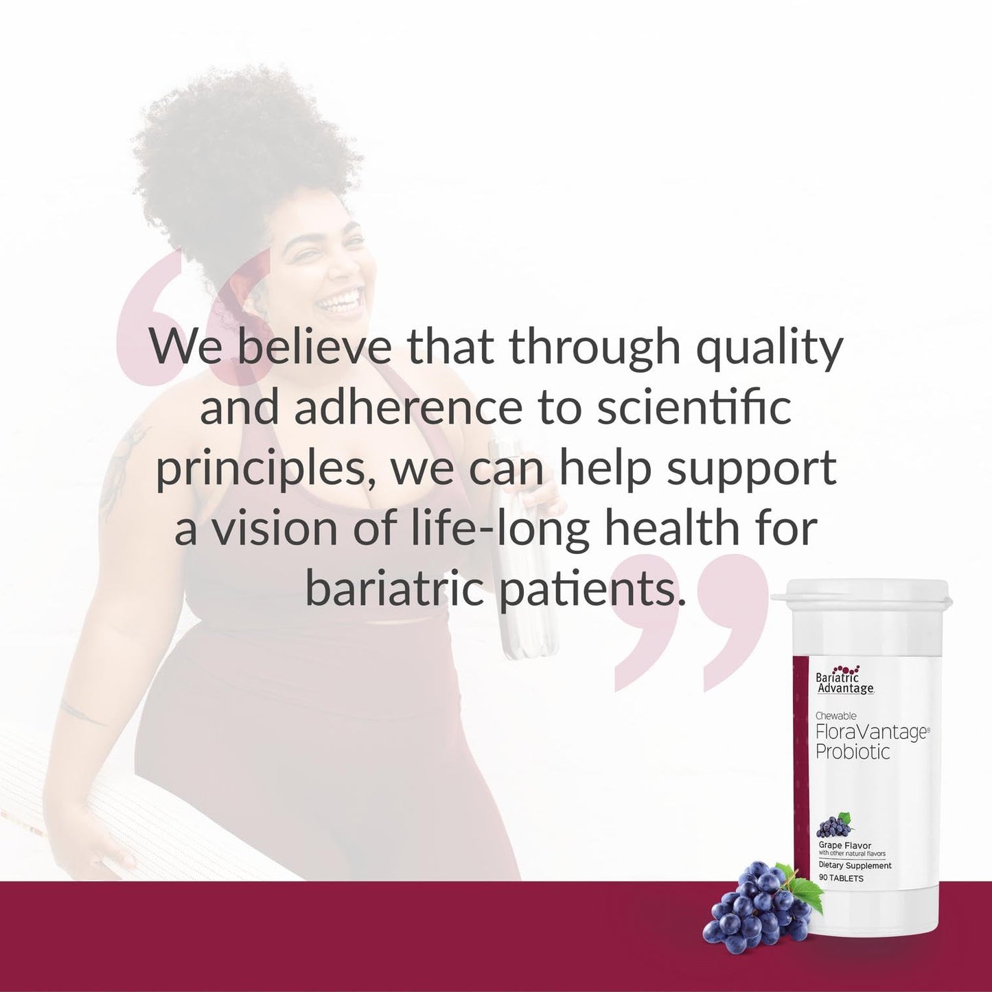 Bariatric Advantage FloraVantage Probiotic – 10B CFUs, Grape Flavor, 90 Count