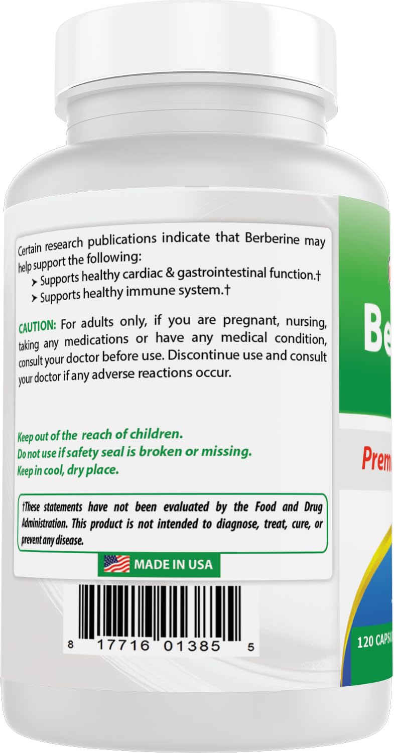 Best Naturals Berberine Plus 1000 mg/Serving – 120 Capsules (Pack of 2)