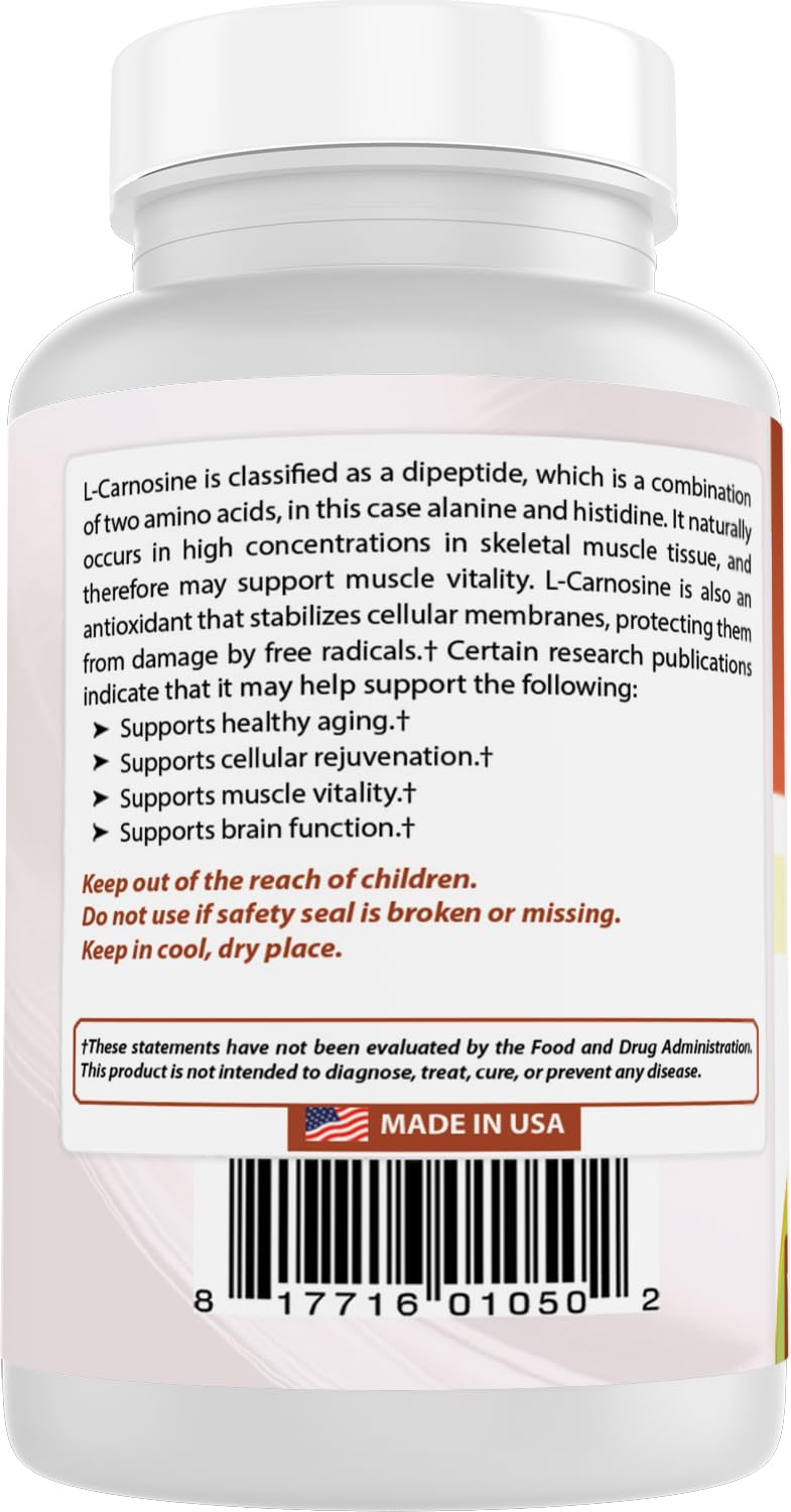 Best Naturals L-Carnosine 500 mg – 100 Vcaps (Pack of 3)