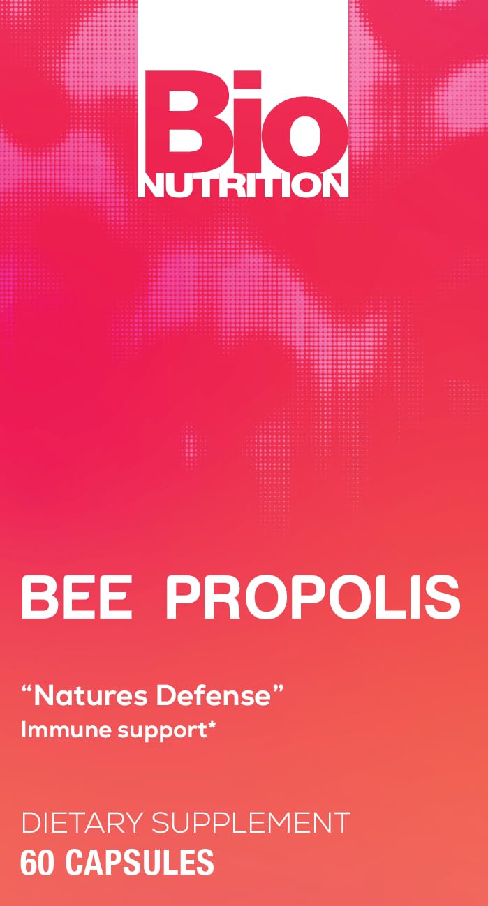 Bio Nutrition Bee Propolis - Natural Defense Immune Support | 1000 mg, 60 Count