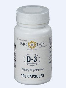 Bio-Tech D3 (Cholecalciferol) 1000 IU – 100 Caps | Dietary Supplement