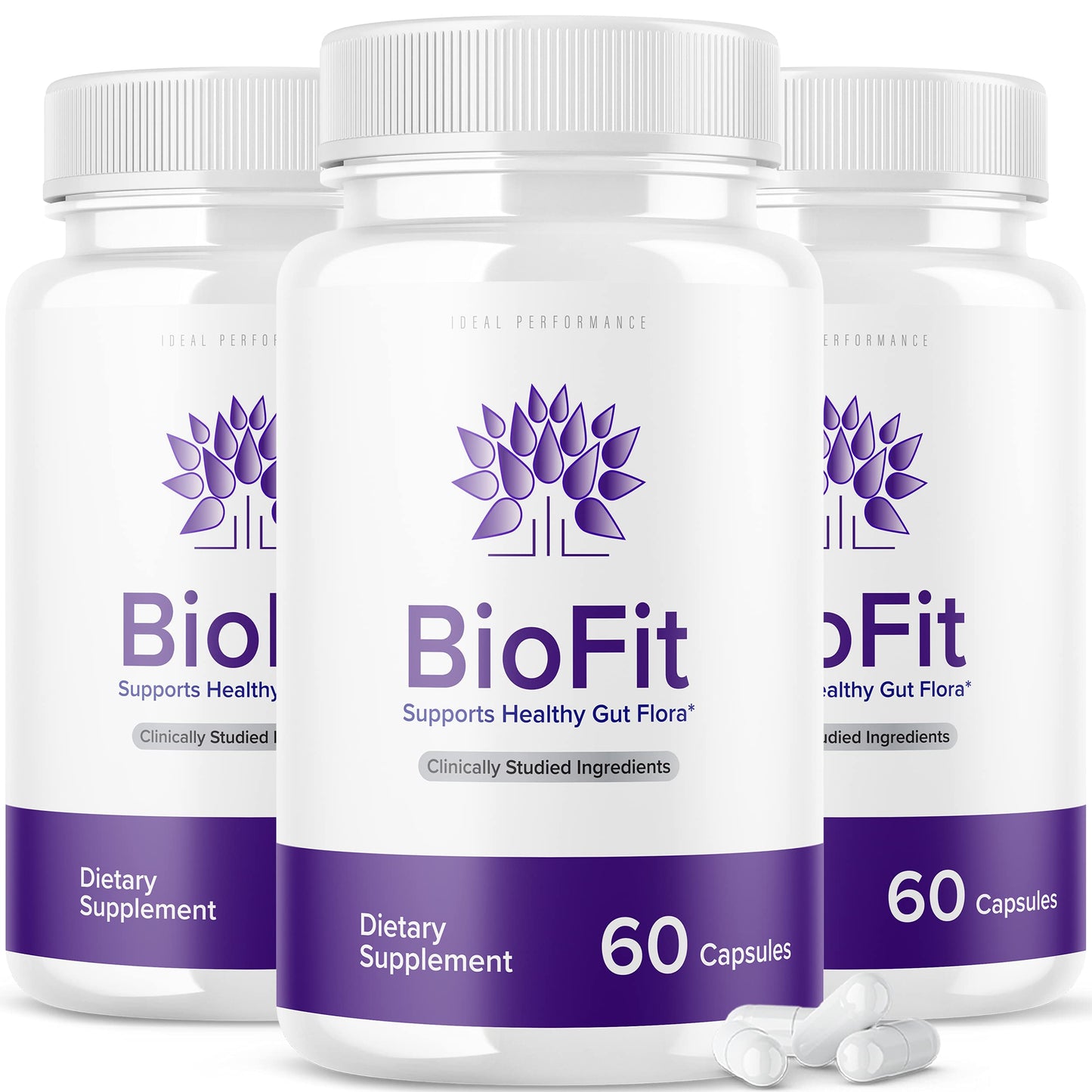 IDEAL PERFORMANCE Biofit Probiotic Pills Bio Fit Supplement (3 Bottles) - Probiotic Supplement for Gut Health