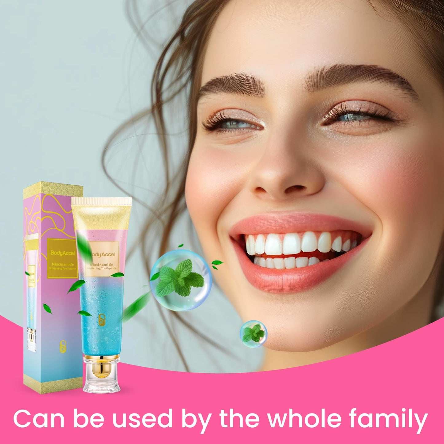 BodyAccel Niacinamide Whitening Toothpaste – Stain Removal, Gentle Care, Fluoride-Free