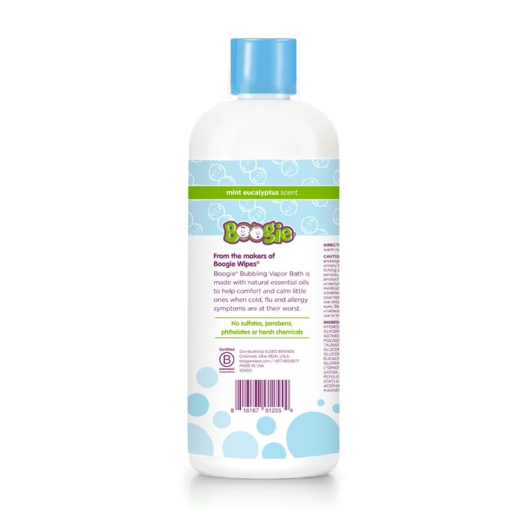 Boogie Kids Botanical Bubble Bath – Soothing Vapor with Plant & Oat Extracts (18 oz, 2 Pack)