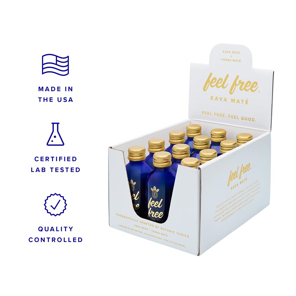 Botanic Tonics Kava Mate - Natural Energy with Kava Root & Yerba Mate | 12-Pack (24 Servings)