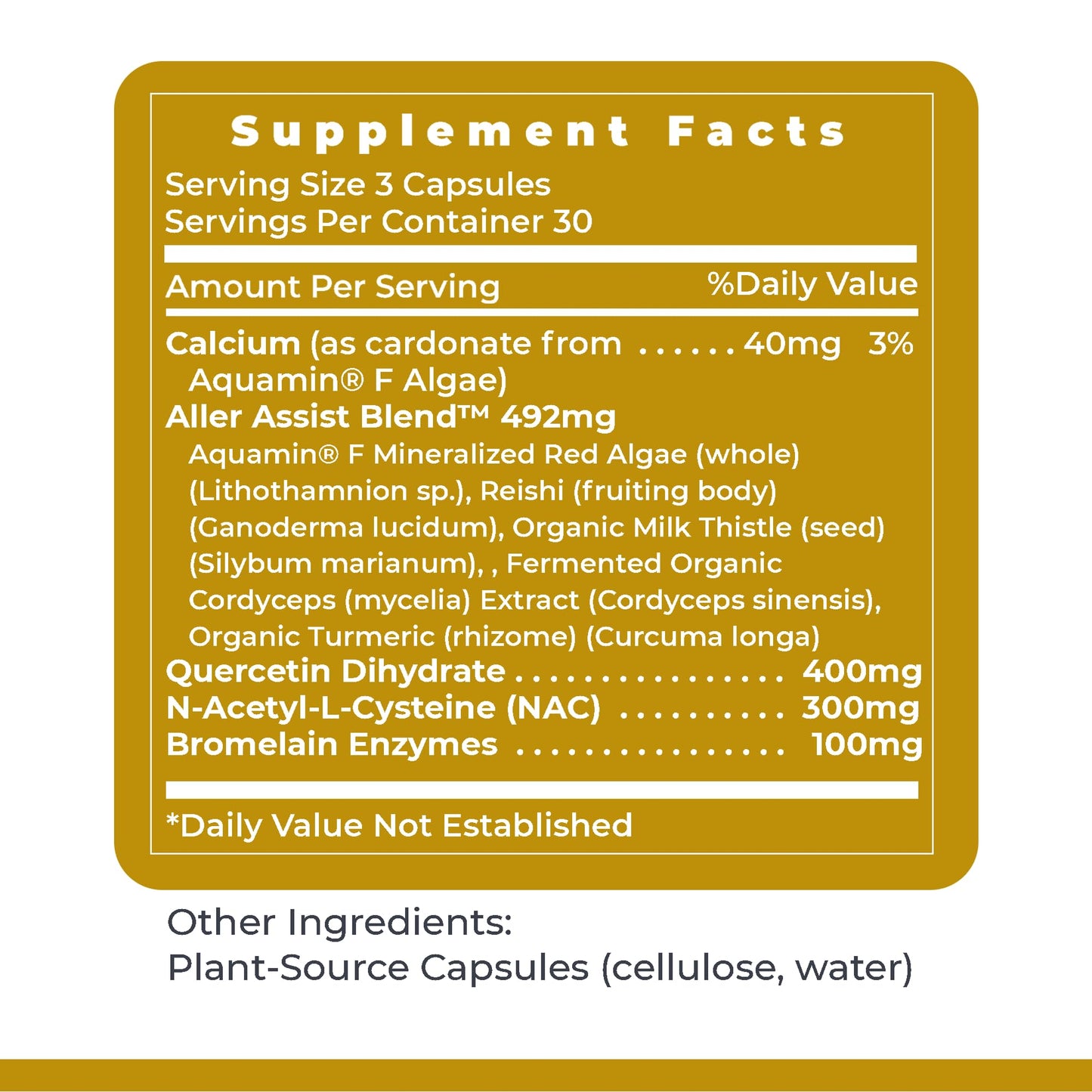 Premier Research Labs AllerCaps - A Lung Health Supplement with NAC/N-Acetyl Cysteine, Featuring Bromelain, Reishi Mushroom & Quertecin, Immune Support Formula - 60 Vegetarian Capsules