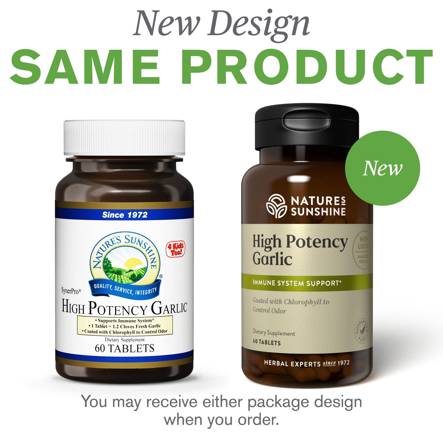 Nature's Sunshine High Potency Garlic, 60 Tablets | Supports the Immune System and Contains a Unique Coating to Help Control the Odor