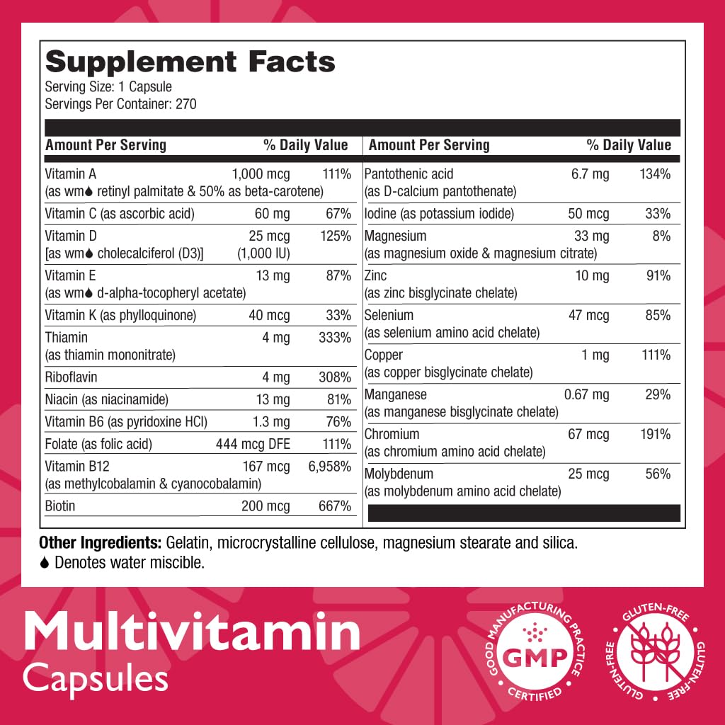 Celebrate Vitamins Bariatric Multivitamin Iron Free – Post-Surgery Nutrition (270 Capsules)