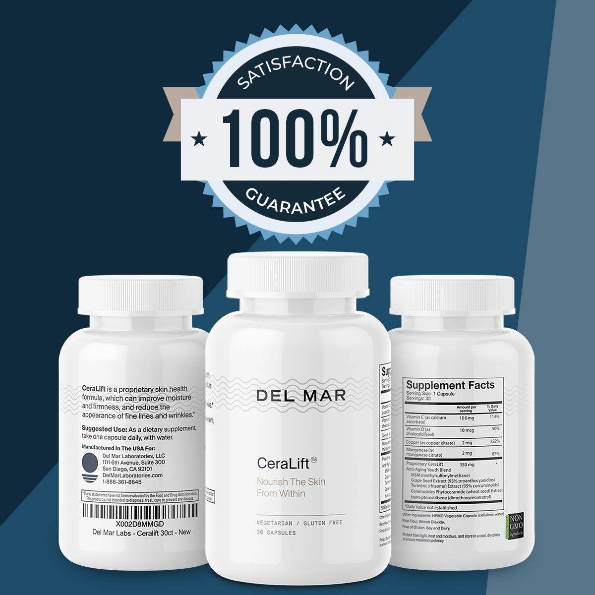 Del Mar Labs CeraLift – 30 Day Supply – Doctor Formulated Anti-Aging Ceramides