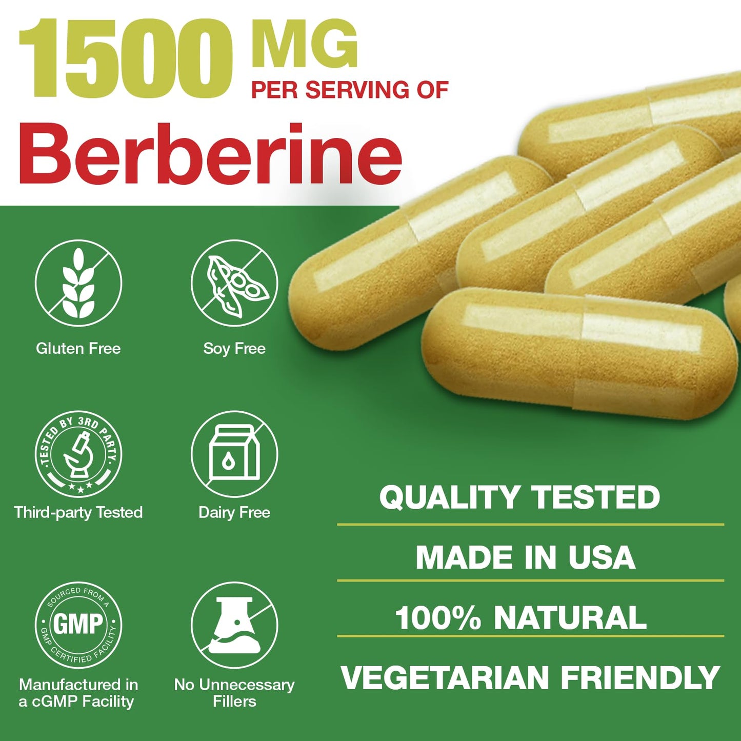 CHANUBITO 4-Pack Organic Berberine Supplement – High Potency Berberine HCl, Non-GMO