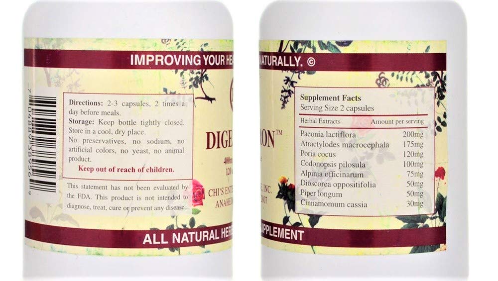 Chi's Enterprise Digestron 450mg per Capsule – 120 Capsules | Herbal Digestive Support