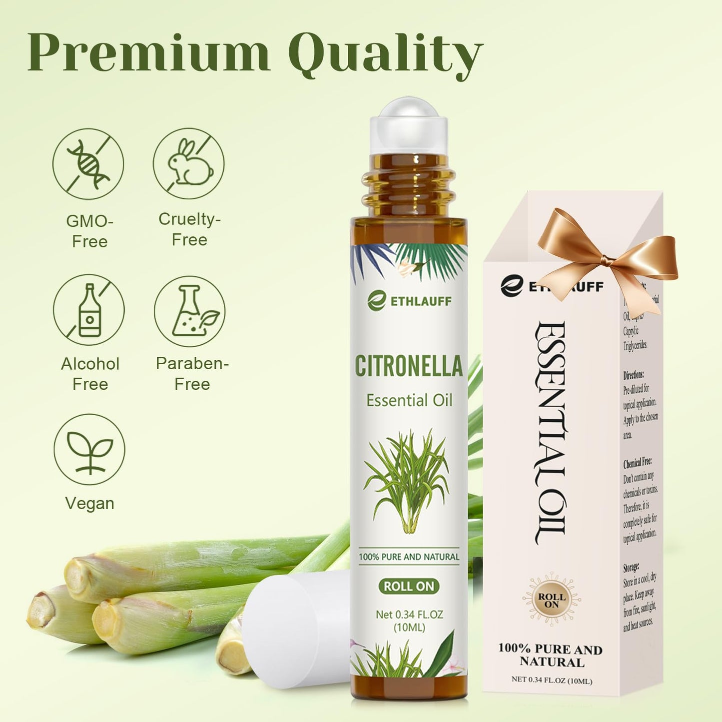 Citronella Essential Oil Roll-On | Citronella Oil for Skin & Relaxation Gift