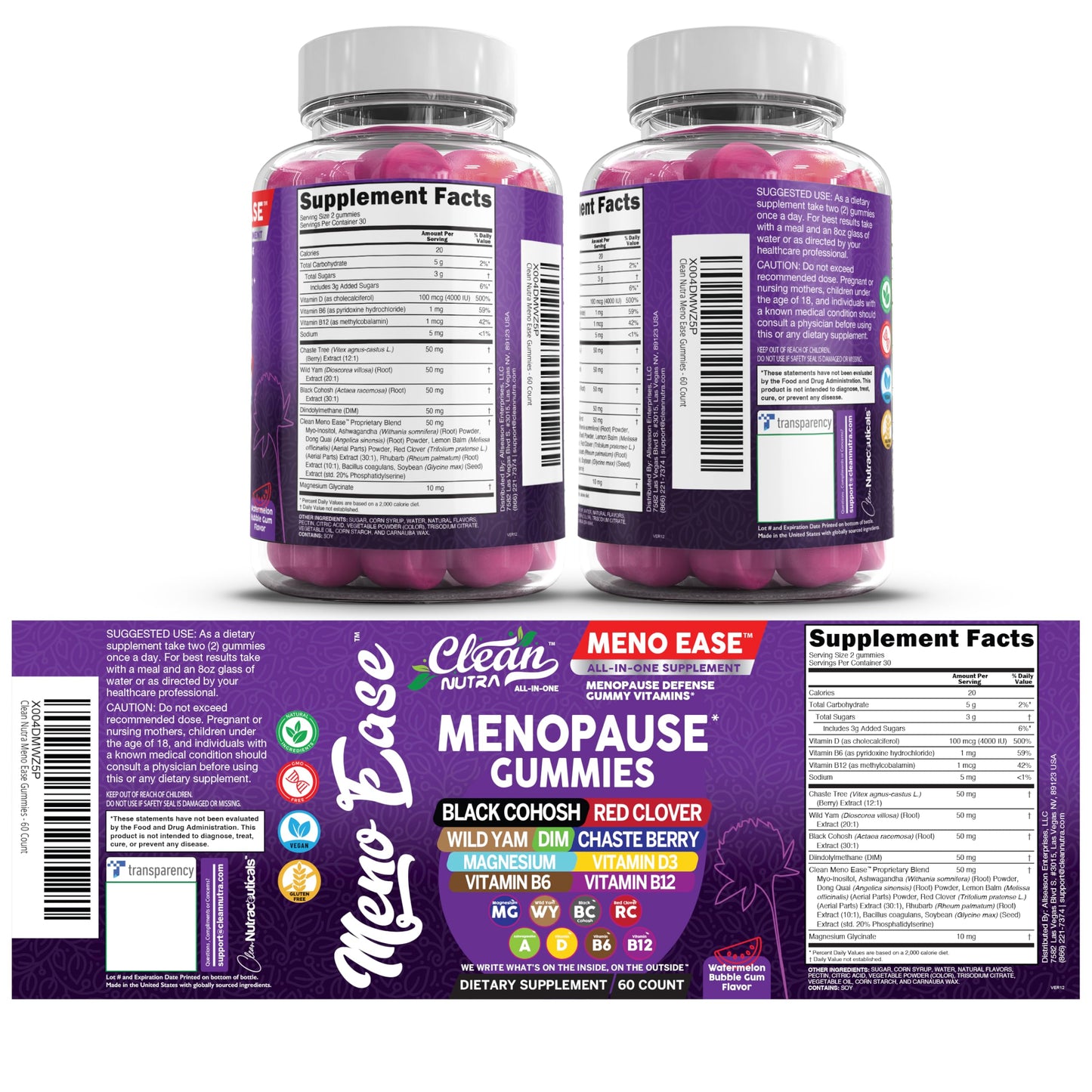 Clean Nutraceuticals Menopause Gummies for Women – Hormone Balance & Night Sweat Support
