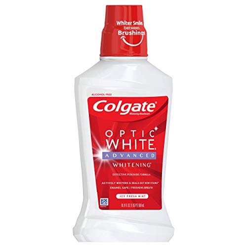Colgate Optic White Whitening Mouthwash – Fresh Mint, 473 mL (16 fl oz)