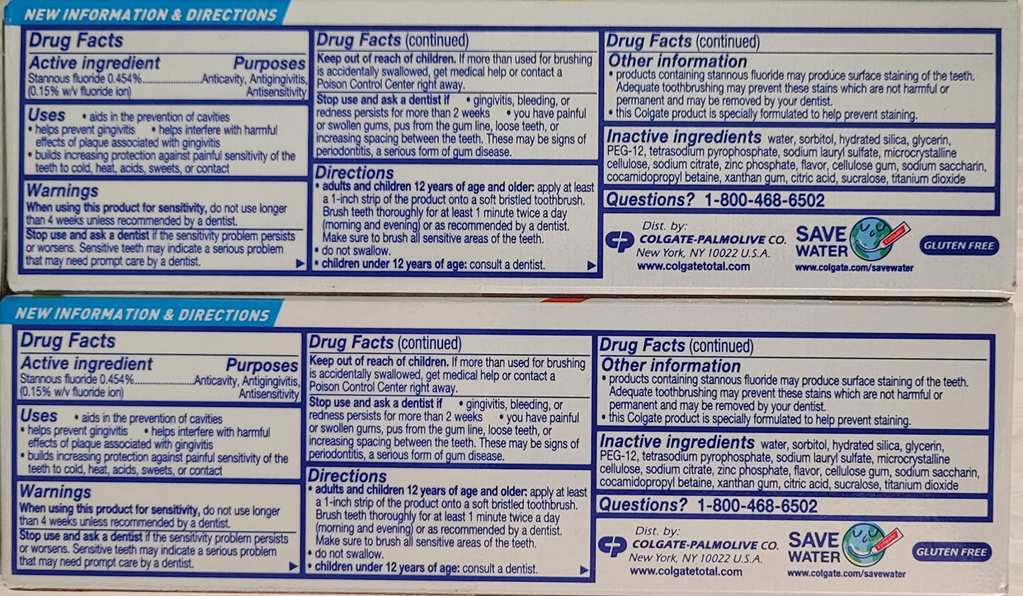 Colgate Total Clean Mint Toothpaste 3.3 oz - 2-Pack (6.6 Fl Oz)