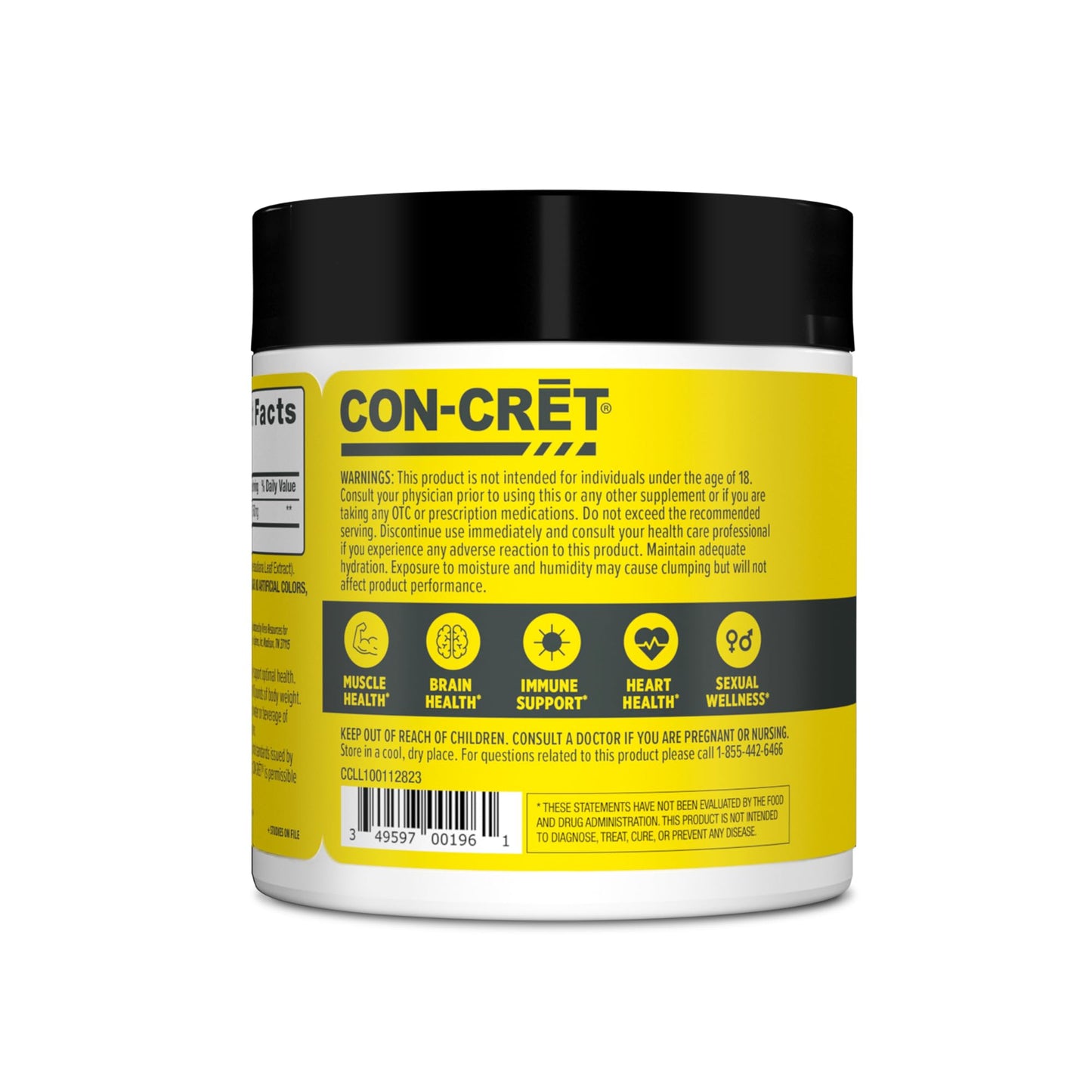 CON-CRET Creatine HCl Powder – USA Made, NSF Certified, Lemon Lime (100 Servings)