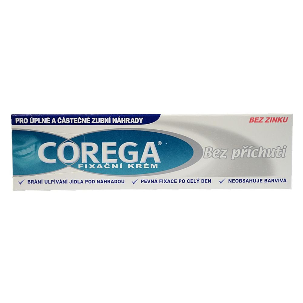 Corega Denture Adhesive Cream - Flavorless, Zinc Free, 40 g