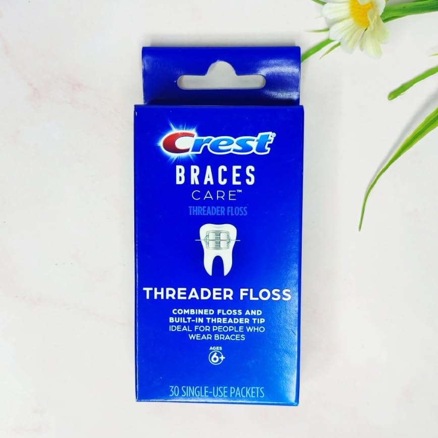 Crest Braces Care Threader Floss – 30 Single-Use Packets