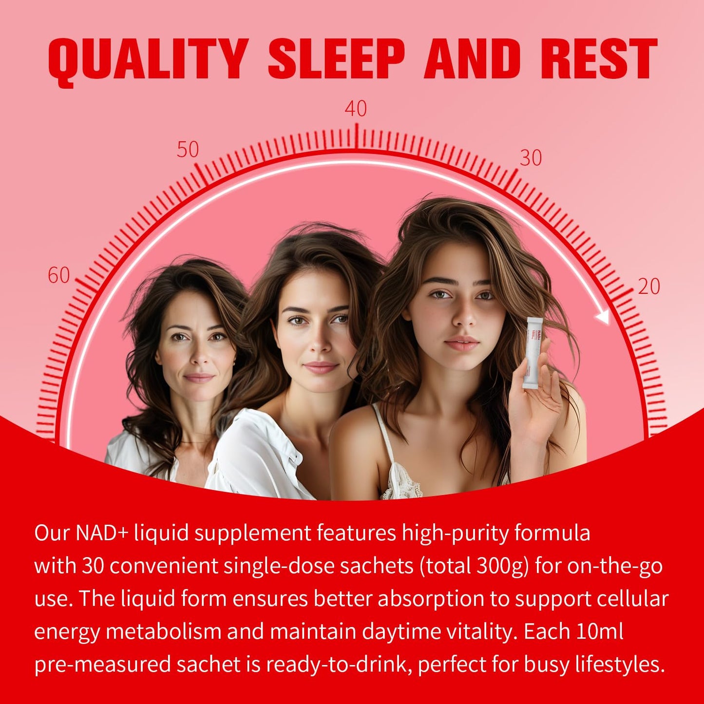 Crntmgdm NAD 1000mg Liquid with Resveratrol - 30 Packets | Vegan Non-GMO
