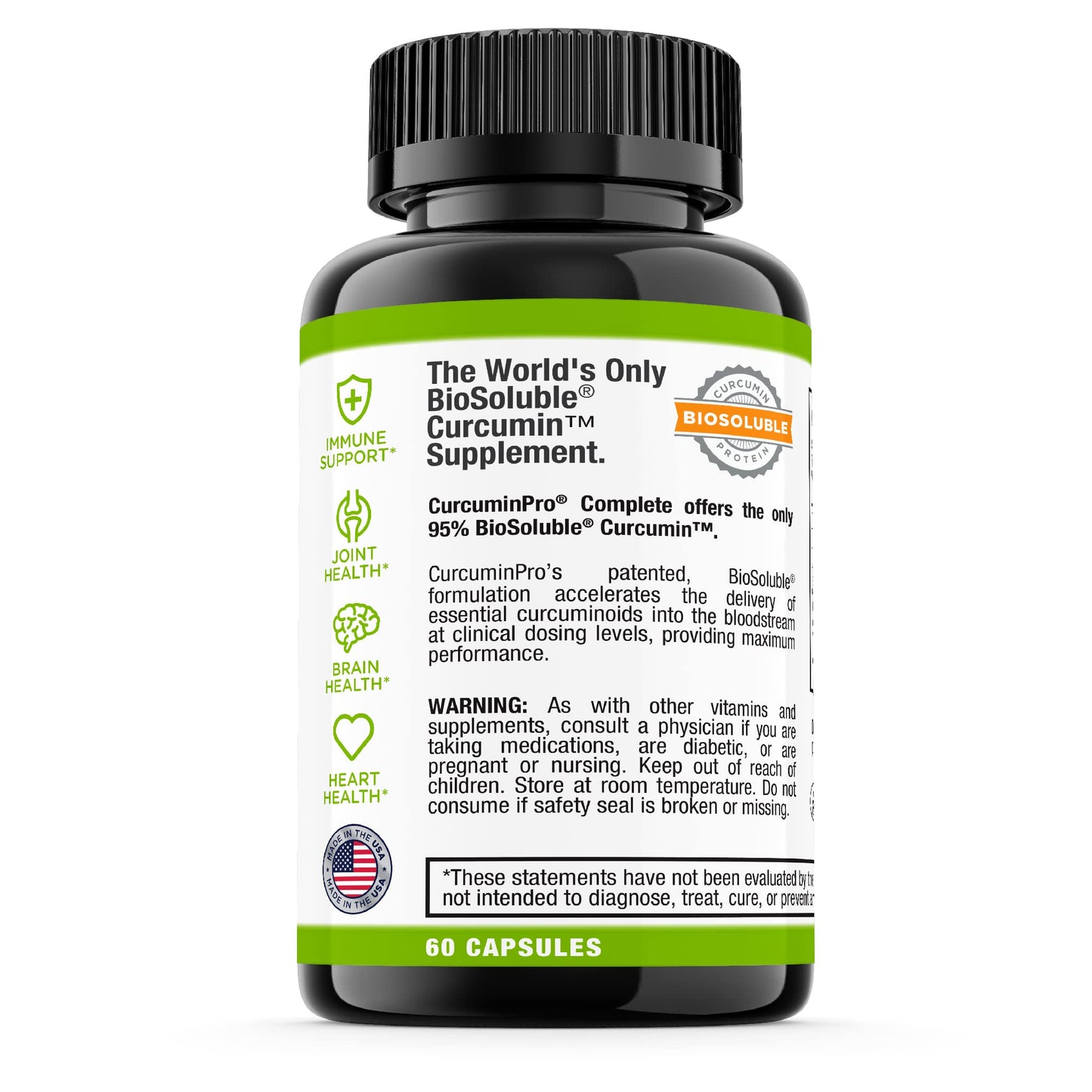 CurcuminPro Complete Vegan | BioSoluble Turmeric Curcumin + Brown Rice Protein | 60 Count