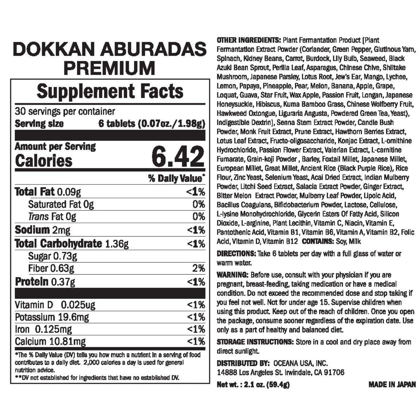 DOKKANABURADAS Natural Digestive Enzymes & Superfoods Multi-Herb Supplement – 46 Vegetables & 17 Herbal Fibers for Metabolism & Gut Health, Made in Japan, 180 Tablets, Premium