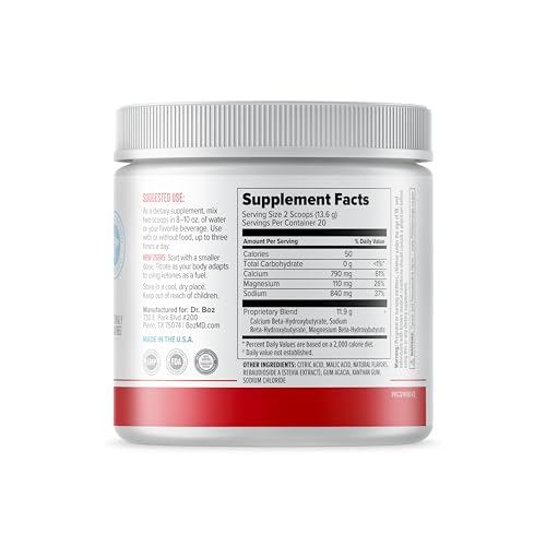 Dr. Boz Keto BHB Powder Raspberry Lemonade 20 Servings – Energy & Cravings Support