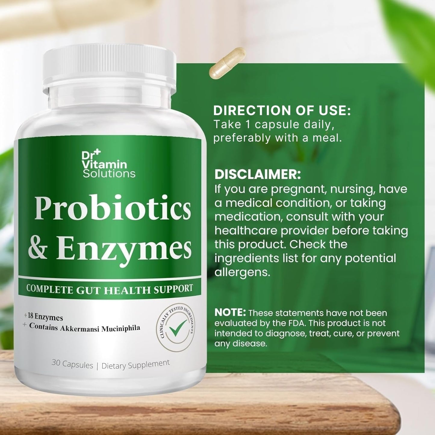 DR VITAMIN SOLUTIONS GLP-1 Support Enzymes, Probiotics & Berberine for Digestive Health | Gut Health, Bloating Relief | 30 Ct