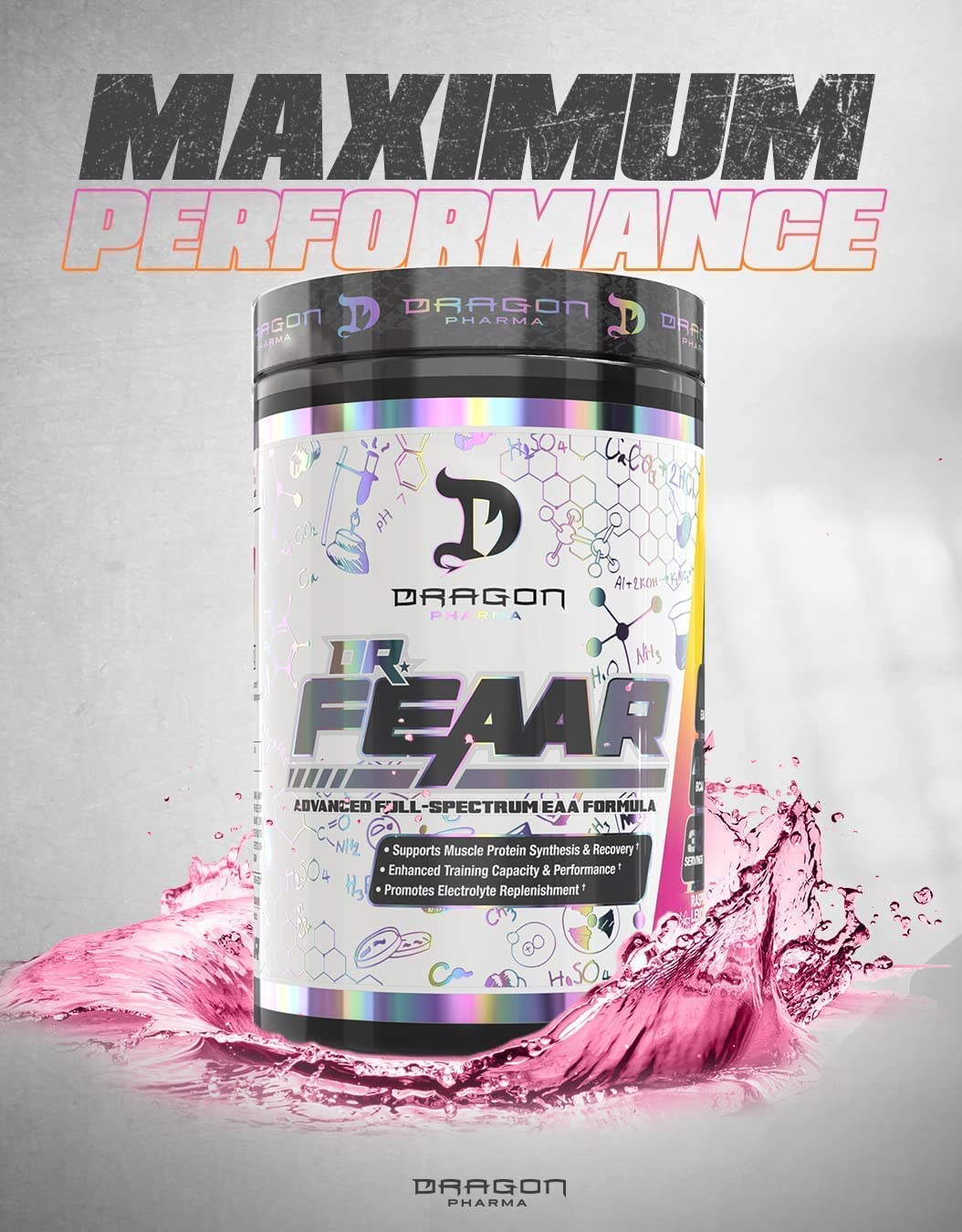 DRAGON PHARMA Dr. FEAAR Advanced Full-Spectrum EAA Matrix – 30 Servings (Grape Juice)