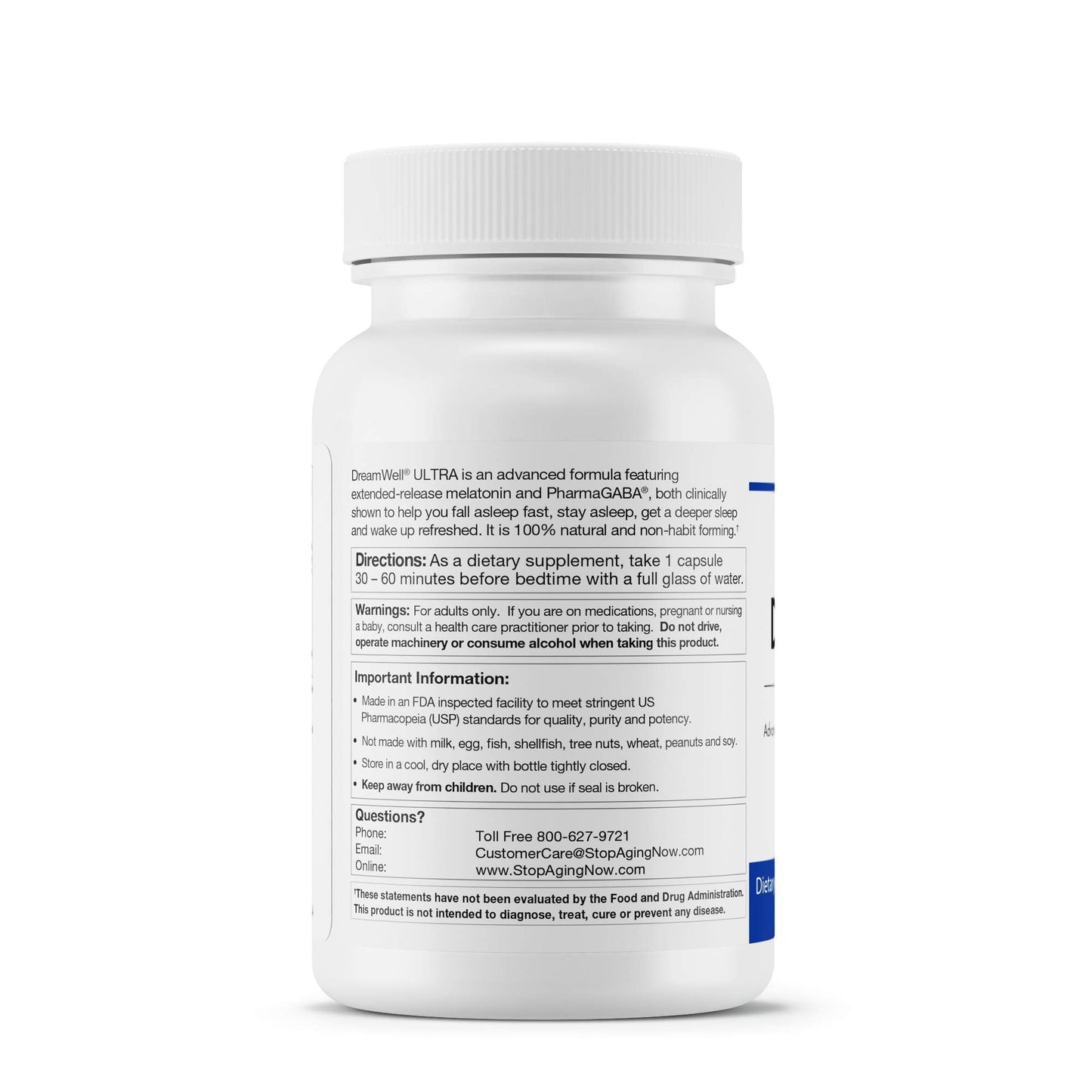 DreamWell Ultra Melatonin with GABA – Sleep Support | Stop Aging Now