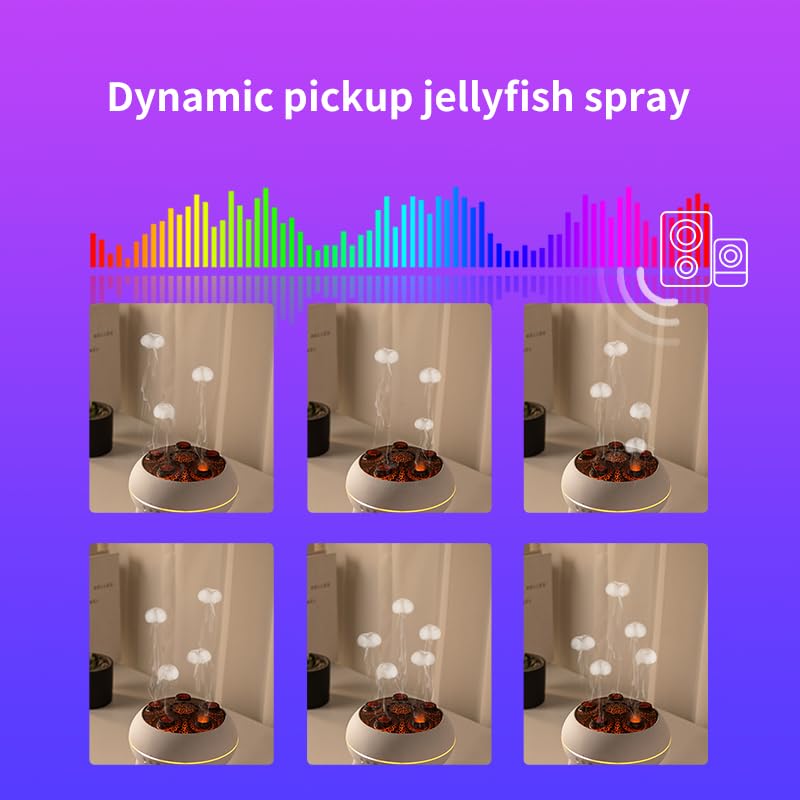 Dynamic Jellyfish Air Humidifier & Diffuser – 250ml, Remote, 7 Color Lights, 4H/8H Timer