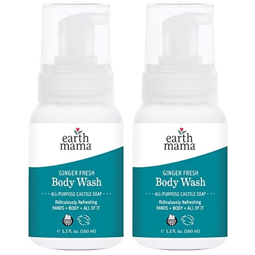Earth Mama Ginger Fresh Foaming Hand Soap & All-Purpose Body Wash | Sensitive Skin Castile Soap 5.3 oz