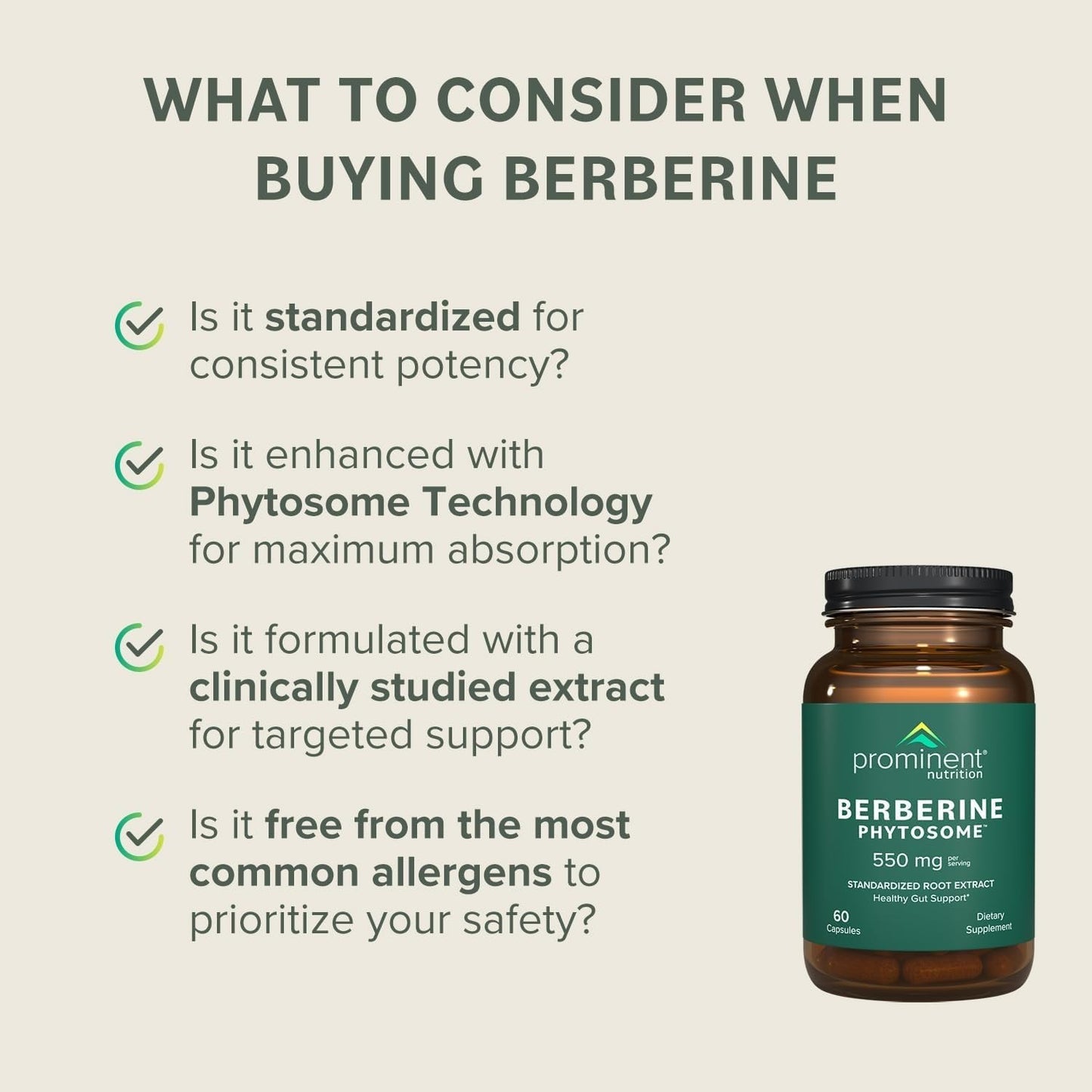 Prominent Nutrition Berberine Phytosome Supplement - Gut Support, 550 mg, 60 Count (2 Pack)