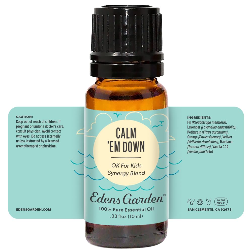 Edens Garden Calm 'Em Down – Kid-Safe Essential Oil Blend, 10 ml (100% Pure Therapeutic Grade)