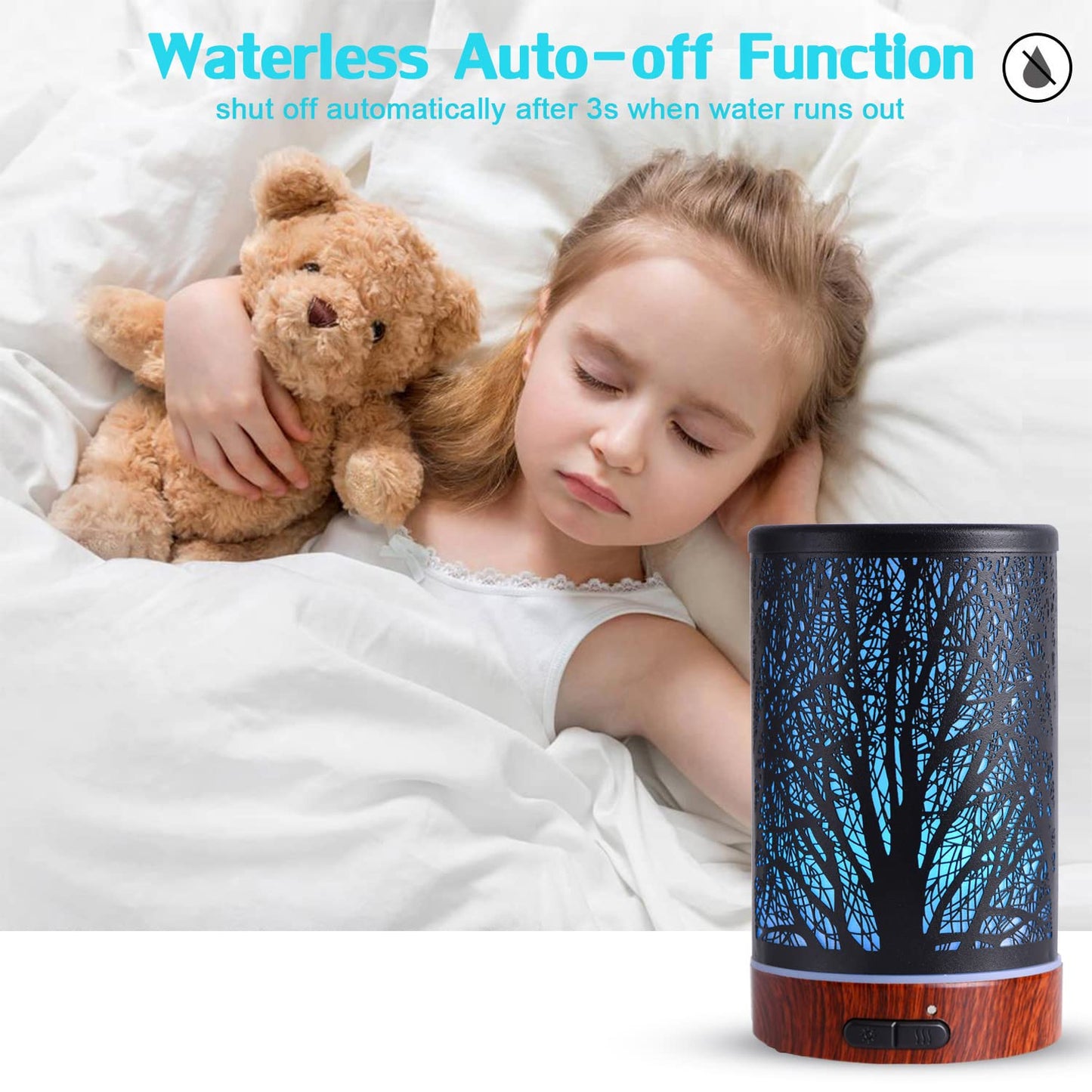Essential Oils Diffuser 150ml | Aromatherapy Humidifier with 7 Color Lights